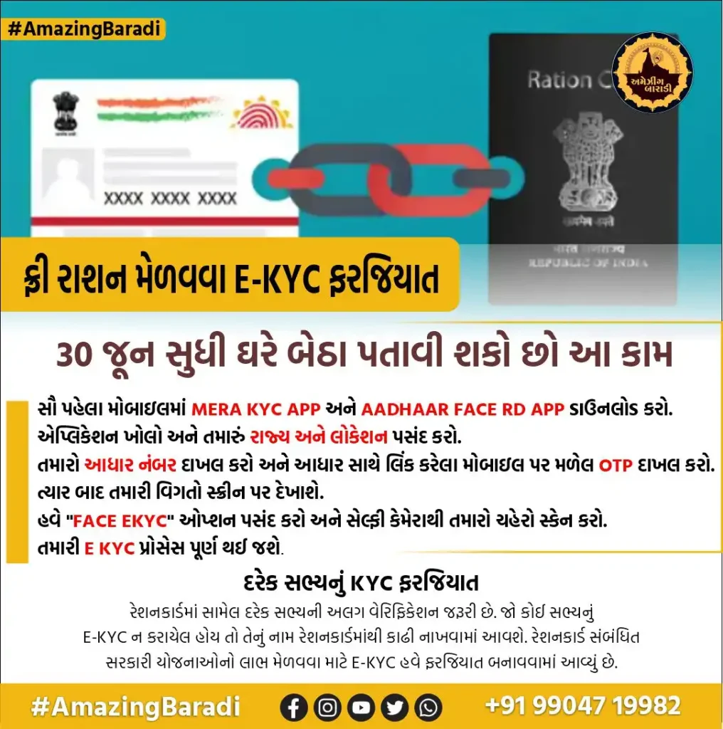 ફ્રી રાશન માટે E-KYC ફરજિયાત