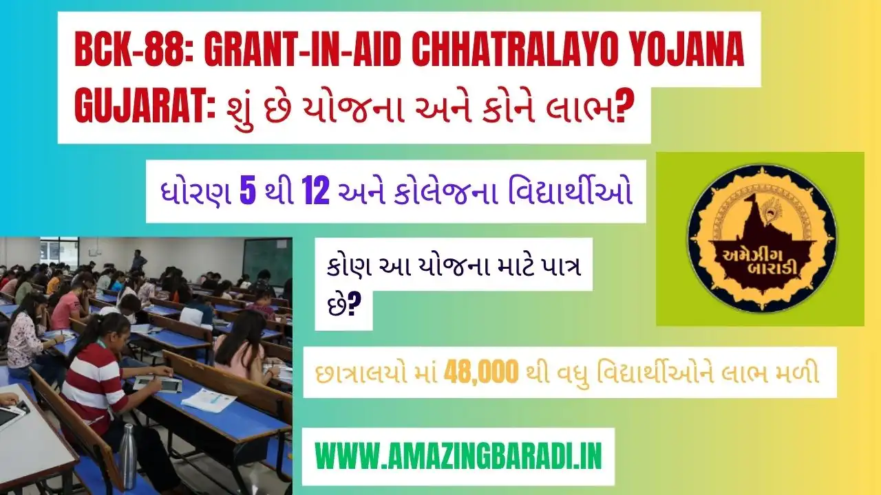 BCK-88: Grant-in-Aid Chhatralayo Yojana Gujarat: શું છે યોજના અને કોને લાભ?