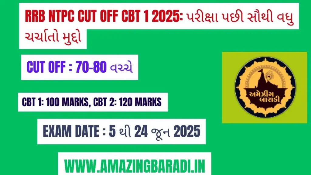 RRB NTPC Cut Off CBT 1 2025 પરીક્ષા પછી સૌથી વધુ ચર્ચાતો મુદ્દો