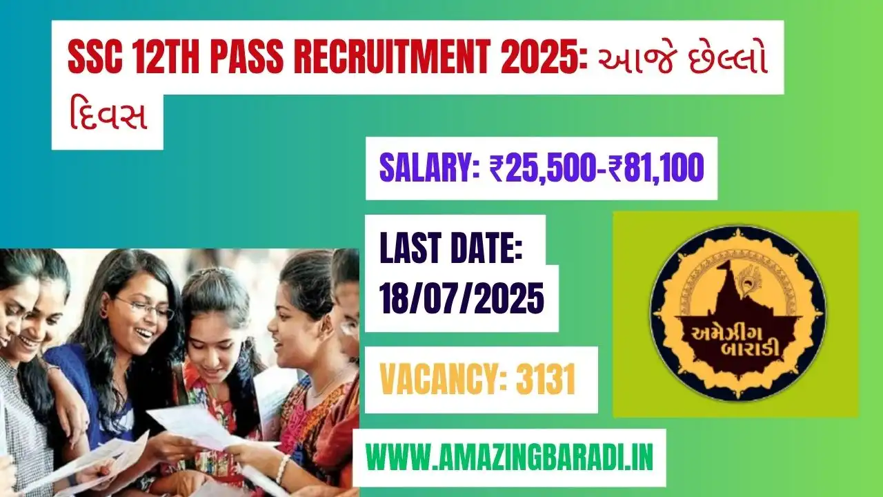 SSC 12th Pass Recruitment 2025: આજે છેલ્લો દિવસ