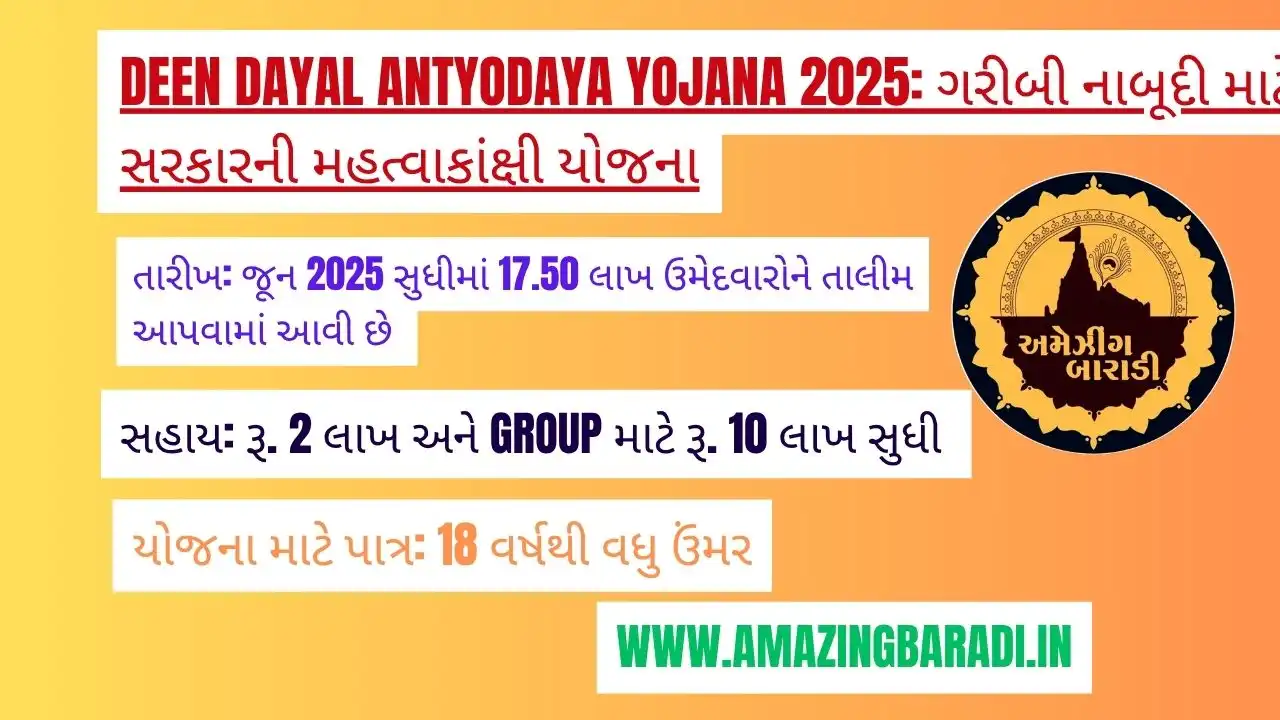Deen Dayal Antyodaya Yojana 2025 ગરીબી નાબૂદી માટે સરકારની મહત્વાકાંક્ષી યોજના