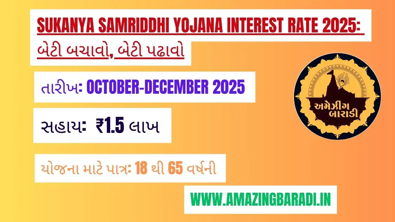 Sukanya Samriddhi Yojana Interest Rate 2025 બેટી બચાવો, બેટી પઢાવો