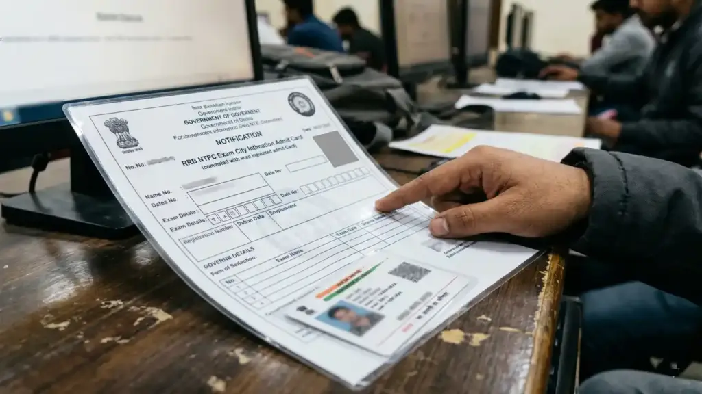 RRB NTPC Exam City Intimation Admit Card