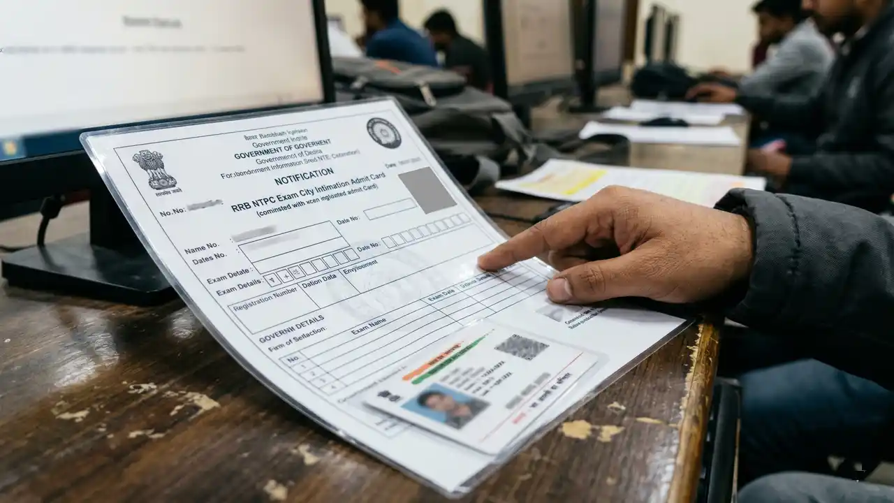 RRB NTPC Exam City Intimation Admit Card
